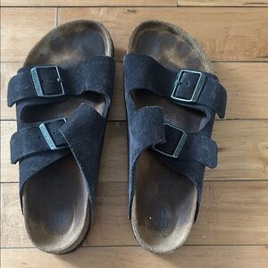 Dark grey Arizona Birkenstocks with soft foot bed